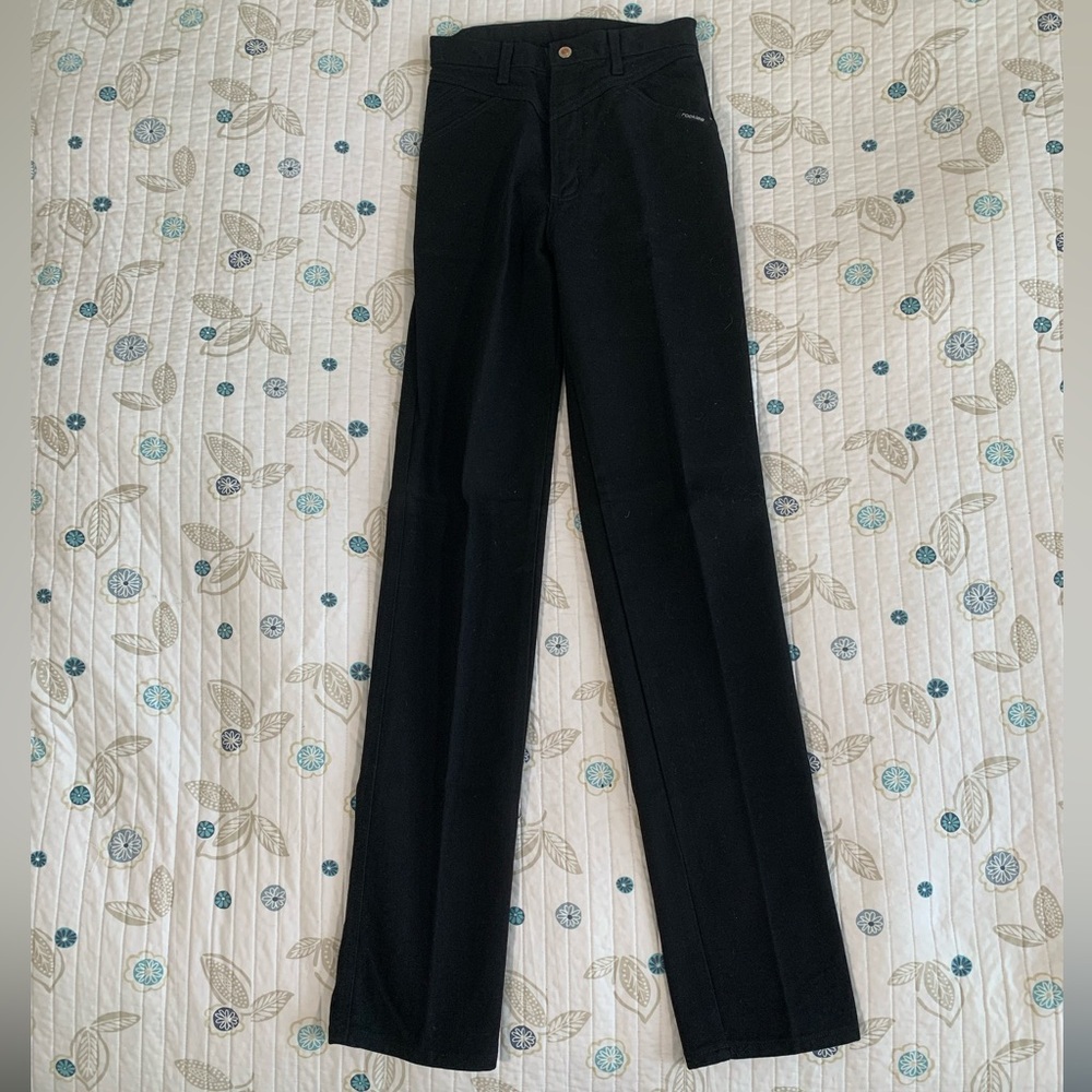 Vintage TALL Rockies Bareback Black High Rise Waist Extra Long Straight